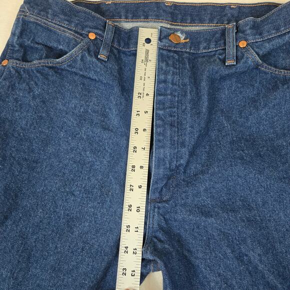 VTG Wrangle Jeans 36x36 Mens Dark Wash Denim Pants Straight Leg 0741 - Picture 4 of 10